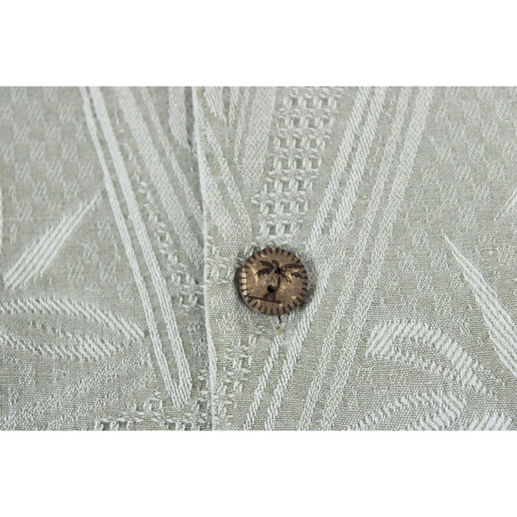 Jamaica Jaxx Button Up 100% Silk Camp Hawaiian Shirt Men L Jade Beach Travel - Picture 10 of 10